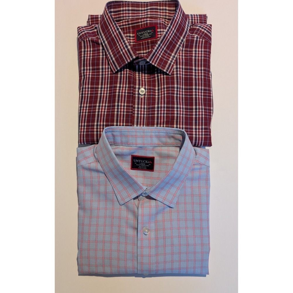 Lot Bundle UNTUCKit Men's L Slim Fit Wrinkle Free Shirts VERY NICE Like New